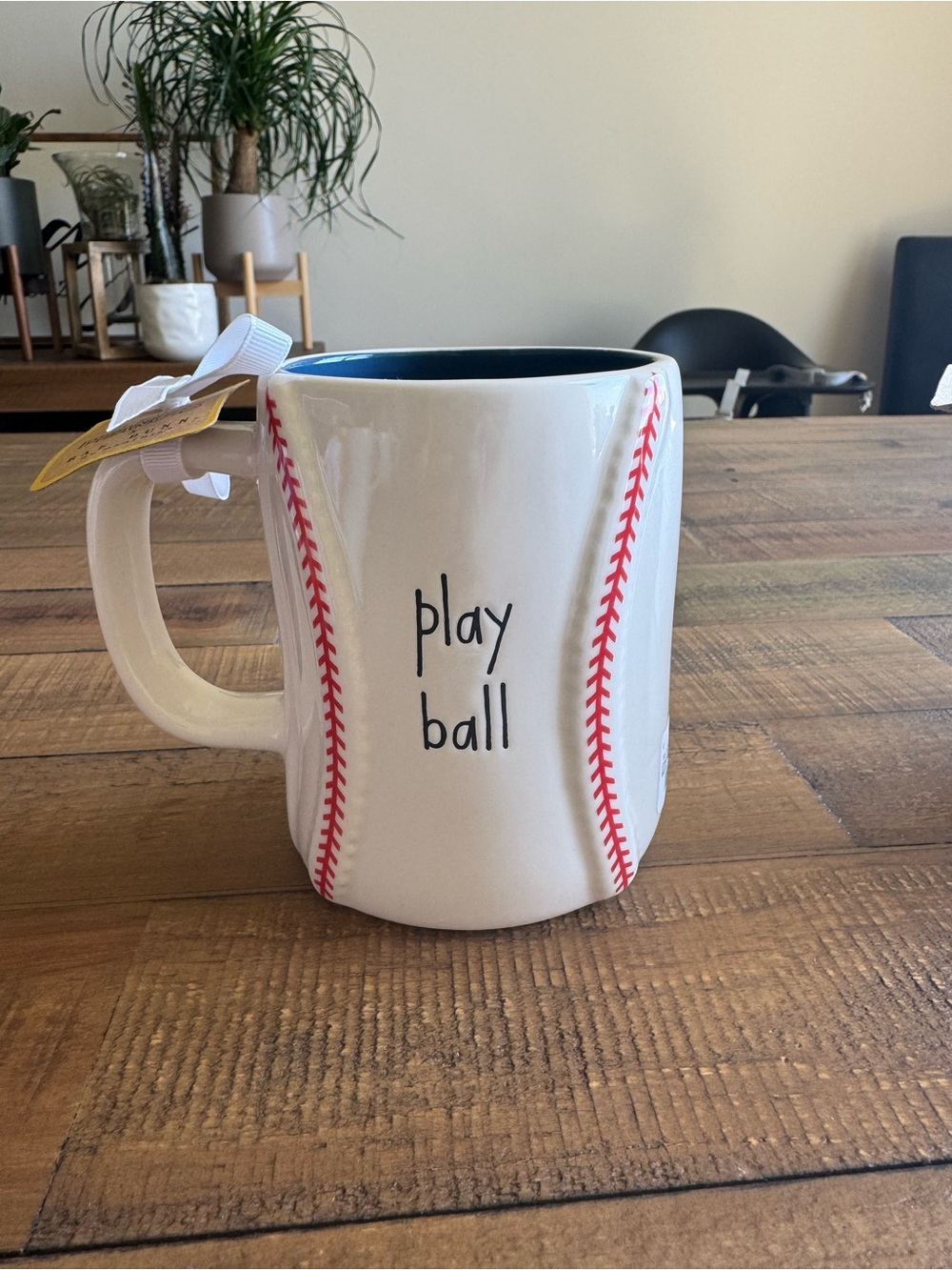 Rae Dunn x Peanuts Baseball Double-sided Mug-Snoopy & Red Stitching ‘Play Ball’